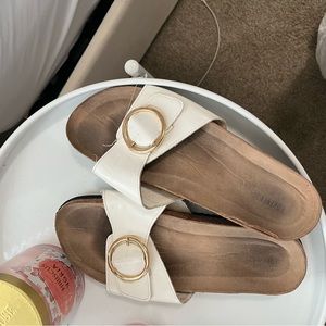 White sandals- slip on (: